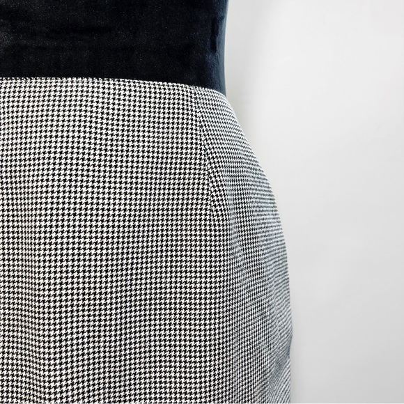 Vintage Mini Pencil Skirt Houndstooth Plaid Beautiful Condition Slit In Back - Picture 5 of 8